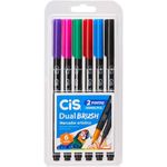 Kit Cis Dual Brush - Caneta Ponta Pincel Aquarelável e Ponta Fina - Cores Básicas, Neon, Tom Pastel, Cinza e Tons de Pel