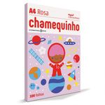 Papel Chamequinho A4 Ofício 100 Folhas - Branco, Rosa, Verde, Azul, Amarelo e Colorido