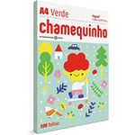 Papel Chamequinho A4 Ofício 100 Folhas - Branco, Rosa, Verde, Azul, Amarelo e Colorido