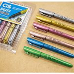 Caneta Cis Brush Tons Metálicos Ponta Pincel para Lettering ou Caligrafia - Marcador Artístico - Kit ou Unidade