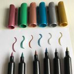 Caneta Cis Brush Tons Metálicos Ponta Pincel para Lettering ou Caligrafia - Marcador Artístico - Kit ou Unidade