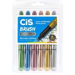 Caneta Cis Brush Tons Metálicos Ponta Pincel para Lettering ou Caligrafia - Marcador Artístico - Kit ou Unidade