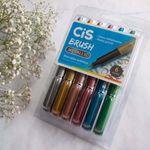 Caneta Cis Brush Tons Metálicos Ponta Pincel para Lettering ou Caligrafia - Marcador Artístico - Kit ou Unidade