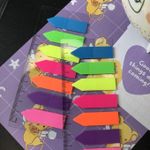 Kit 7 Bloco Adesivo Marcador de Página BRW Neon Setas + Régua Colorido