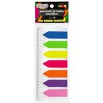 Kit 7 Bloco Adesivo Marcador de Página BRW Neon Setas + Régua Colorido