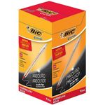 Caixa Caneta Bic Cristal Escrita Fina - Azul, Preta e Vermelha - 50 unidades