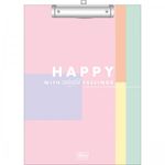 Prancheta Tilibra Decorada Fofa Happy Soho Zip Be Nice A4
