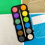 Aquarela Cis 12 ou 8 Cores com Pincel - Tom Pastel, Cores Metálicas e Tradicionais