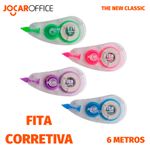 Fita Corretiva Jocar Office 6 metros - Rosa, Azul, Verde ou Lilás