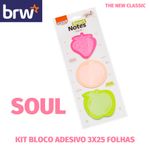 Kit Bloco de Notas Adesivas BRW - Preto, Kraft, Tons Pastel, Patinha de Gato e Coloridos