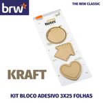 Kit Bloco de Notas Adesivas BRW - Preto, Kraft, Tons Pastel, Patinha de Gato e Coloridos
