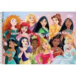 Caderno de Cartografia e Desenho Tilibra Espiral Princesas Capa Dura 80 Folhas