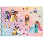 Caderno de Cartografia e Desenho Tilibra Espiral Princesas Capa Dura 80 Folhas