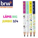 Kit Lápis BRW Big Jumbo Estampado - Unicórnio Dinossauro Sereia Carro - Magic Raptors Sea Xtreme