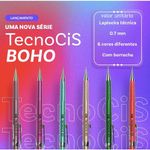 Lapiseira Tecnocis 0.7mm Técnica Cis com Borracha - Coleção Boho Metálica ou Neon - Kit ou unidade