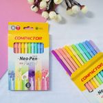 Kit Caneta Hidrográfica Compactor (Canetinhas) Neo Pen Tom Pastel Perfumada Mentos - 12 ou 6 cores