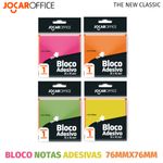 Bloco de Notas Adesivas Jocar Office Quadrado Cores Neon 76x76mm - Para Lembretes e Recados