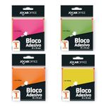 Bloco de Notas Adesivas Jocar Office Quadrado Cores Neon 76x76mm - Para Lembretes e Recados