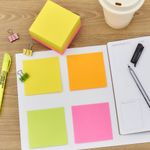 Bloco de Notas Adesivas Jocar Office Quadrado Cores Neon 76x76mm - Para Lembretes e Recados