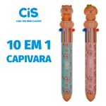 Caneta Cis 4 Cores em 1 - Básicas e Coloridas 0.7mm Grip Candy Mini Apagável Lapiseira Capivara