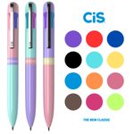 Caneta Cis 4 Cores em 1 - Básicas e Coloridas 0.7mm Grip Candy Mini Apagável Lapiseira Capivara