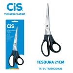 Tesoura Cis Multiuso Grande Preta 21cm - Cabo Emborrachado ou Tradicional