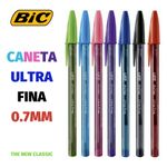 Caneta Bic Ultra Fine Ponta Agulha 0.7mm - Cristal Escrita Fina - Cores Diversas
