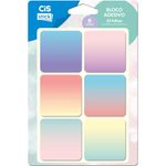 Bloco de Notas Adesivo Cis Move ou Trend - Tom Pastel Degradê - Kit 6 com 20 Folhas cada