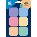 Bloco de Notas Adesivo Cis Move ou Trend - Tom Pastel Degradê - Kit 6 com 20 Folhas cada