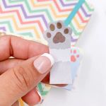 Marcador de Página Adesivo BRW Decorado Fofo - Gatinho Pata Coruja Animais - 5 Blocos x 25 folhas