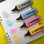 Kit Marca Texto Stabilo Boss 4 Cores - Neon - Tom Pastel - Novas Cores
