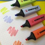 Kit Marca Texto Stabilo Boss 4 Cores - Neon - Tom Pastel - Novas Cores