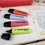 Kit Marca Texto Stabilo Boss 4 Cores - Neon - Tom Pastel - Novas Cores