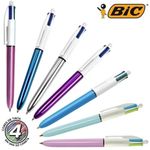 Caneta Bic Cristal 4 Cores em 1 - Pastel, Metálica, Emborrachado, Fluo, Solar, Madeira, Lapiseira