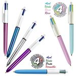 Caneta Bic Cristal 4 Cores em 1 - Pastel, Metálica, Emborrachado, Fluo, Solar, Madeira, Lapiseira