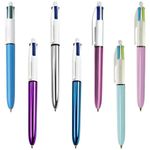 Caneta Bic Cristal 4 Cores em 1 - Pastel, Metálica, Emborrachado, Fluo, Solar, Madeira, Lapiseira