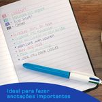 Caneta Bic Cristal 4 Cores em 1 - Pastel, Metálica, Emborrachado, Fluo, Solar, Madeira, Lapiseira