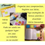 Bloco Jocar Office Notas Adesivas 400 Folhas Lembretes Cores Neon, Tom Pastel ou Cores Neutras