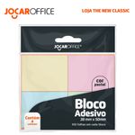 Bloco Jocar Office Notas Adesivas 400 Folhas Lembretes Cores Neon, Tom Pastel ou Cores Neutras