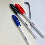 Kit Caneta BRW Flat Corpo Redondo Ponta 1.0mm - Azul, Preta e Vermelha