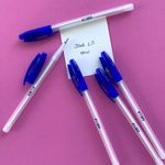 Kit Caneta BRW Flat Corpo Redondo Ponta 1.0mm - Azul, Preta e Vermelha