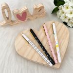 Caneta BRW Estampada 0.7mm Poá Coração - Kit e Unidade