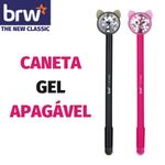 Caneta BRW Divert Gel Apagável Ponta Fina 0.7mm - Com Ponteira de Gatinho e Cachorro