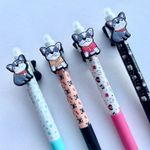 Caneta BRW Fofa Pug Cachorrinho Apagável Gel Ponta Fina 0,7mm