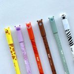 Caneta Gel Apagável Fofa BRW Safari Animais Ponta Fina 0.7mm