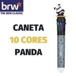 Caneta 10 Cores em 1 Fofa BRW Animals Ponta Fina 0.7mm - Panda, Raposa e Coala
