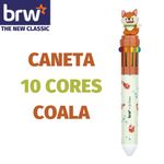 Caneta 10 Cores em 1 Fofa BRW Animals Ponta Fina 0.7mm - Panda, Raposa e Coala