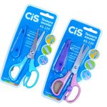 Tesoura Cis Tom Pastel com Capa Protetora e Mola Vai e Vem