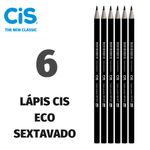 Kit Lápis Cis Eco Preto Sextavado Grafite HB N°2