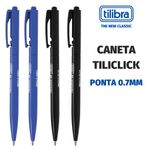 Caneta Tilibra Tiliclick Retrátil Click Ponta Fina 0.7mm - Azul e Preto